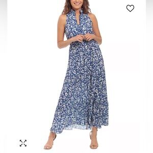 NEW Size 8P London Times Floral Navy&White Maxi Dress